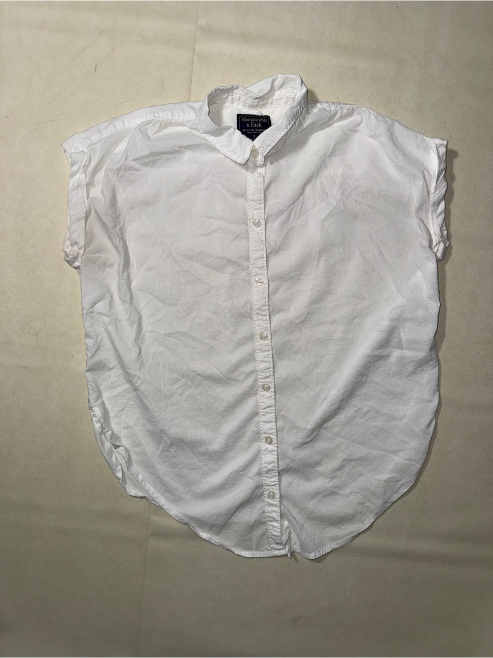 Abercrombie & Fitch White Short Sleeve Button-Down Shirt